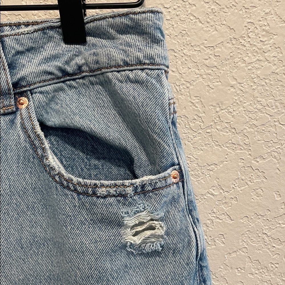 Garage Cropped Straight Leg Jeans Light Wash High Rise Size 28 - Picture 3 of 8
